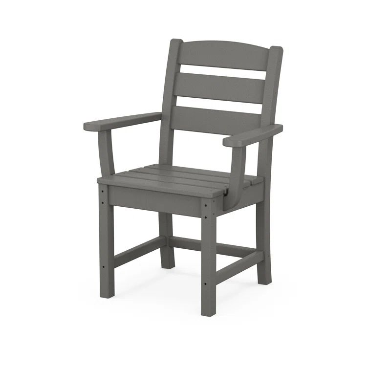 Slate Grey HDPE Frame Outdoor Dining Arm Chair