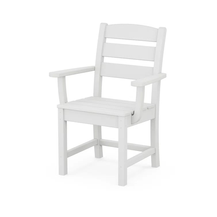 White Polywood Outdoor Dining Arm Chair