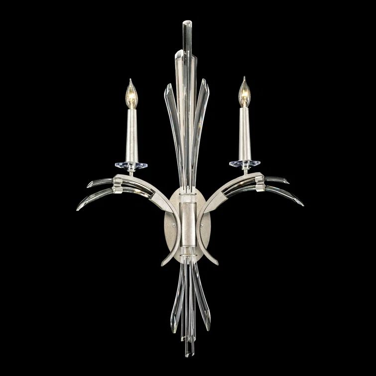 Trevi 34" Silver Crystal 2-Light Sconce