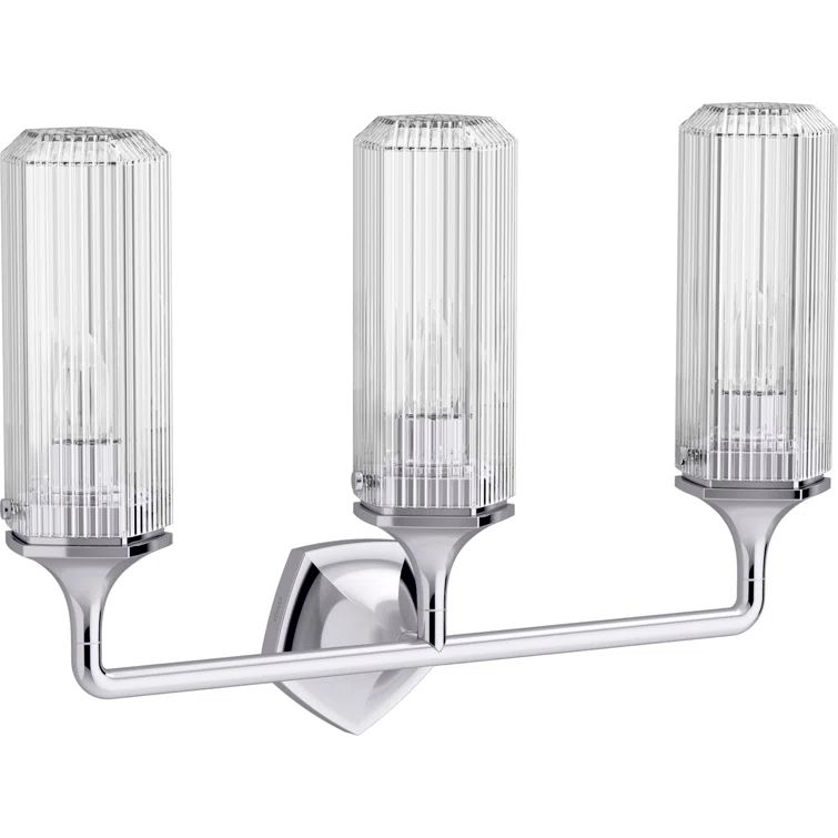 Elegant Occasion 24" Polished Chrome 3-Light Outdoor Sconce