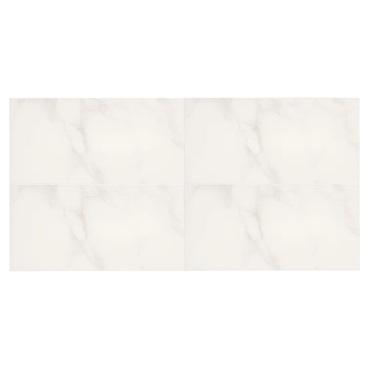 Carrara White 4'' x 8'' PVC Peel and Stick Subway Tile