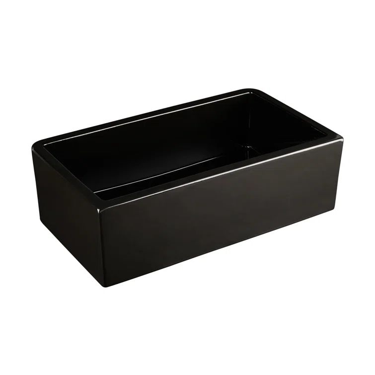 33'' Black Fireclay Farmhouse Apron Sink