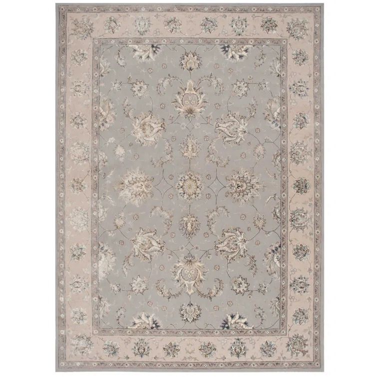 Hand-Tufted Silvery Gray Wool and Viscose 8'x11' Area Rug