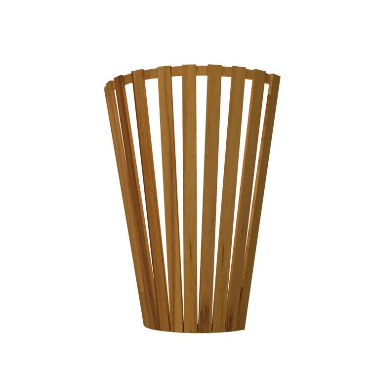 Teak Slatted Modern Wall Sconce
