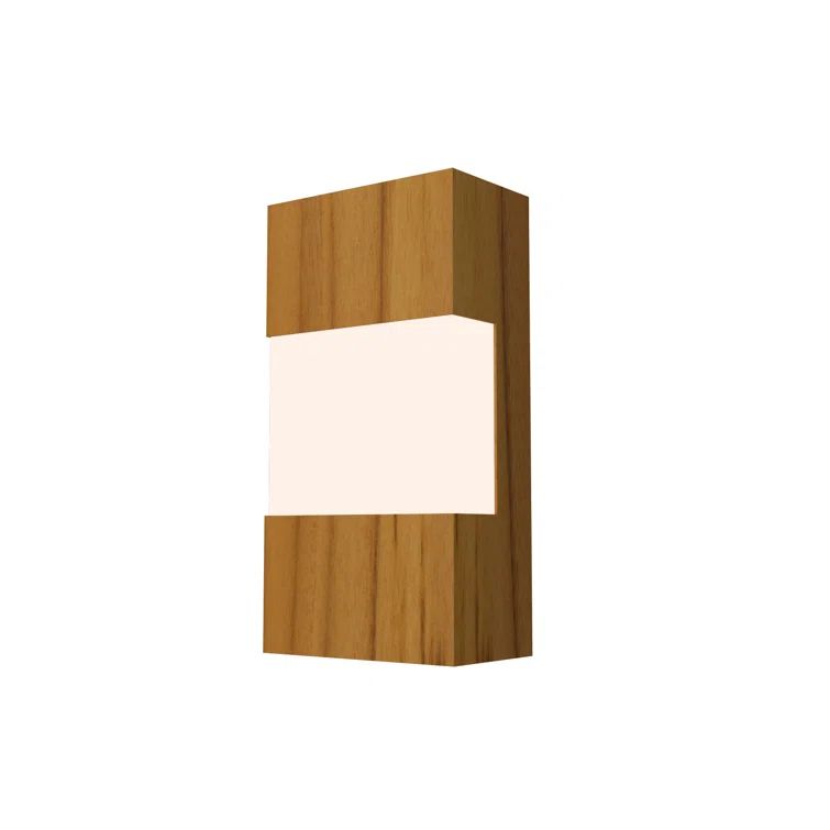 Teak Wood Contemporary Wall Sconce with Veneer Finish