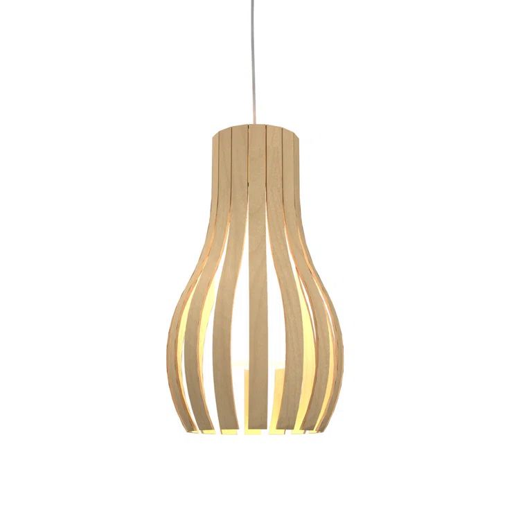 Maple Wood Contemporary LED Pendant Light