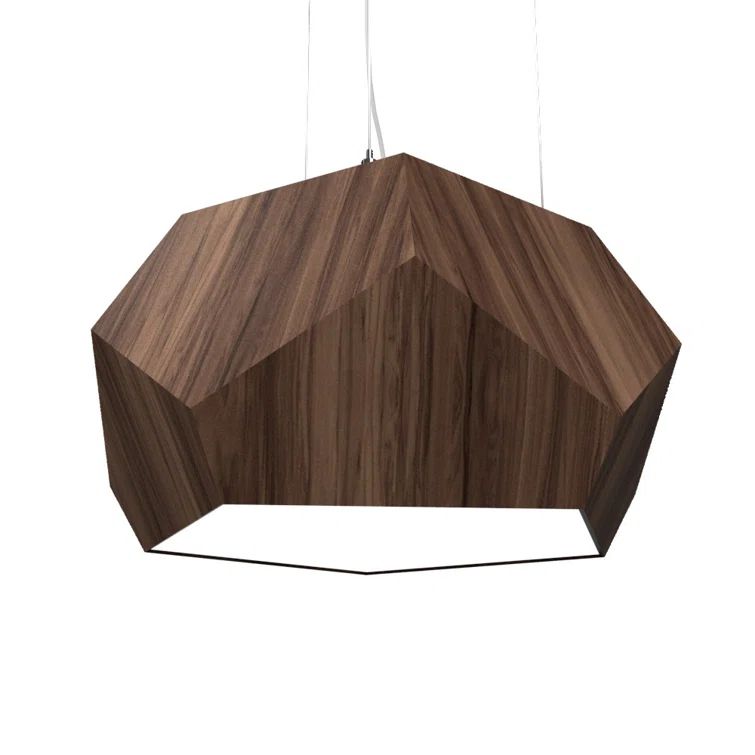 American Walnut Geometric LED Pendant Light