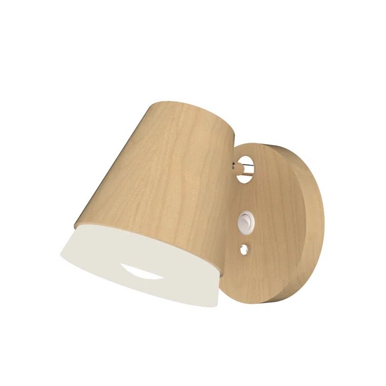 Maple Wood Veneer Direct Wired Electric Sconce
