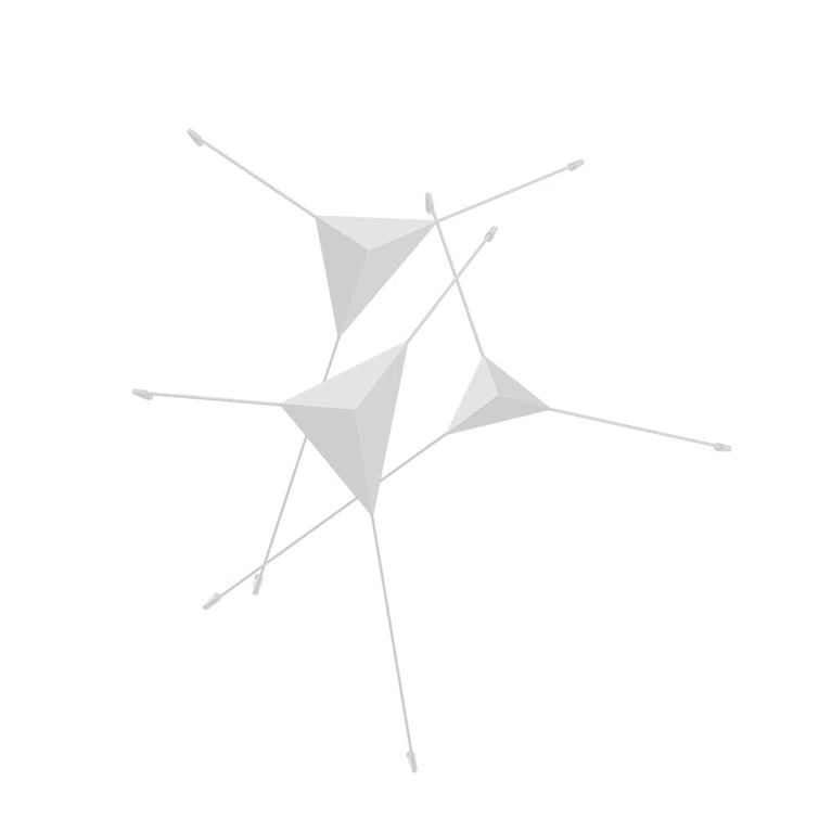 Sculptural Abstract Prism 49" LED Dimmable Sconce in Satin White