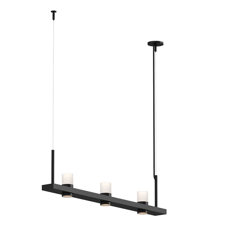 Satin Black Intervals® Linear LED Pendant for Indoor/Outdoor