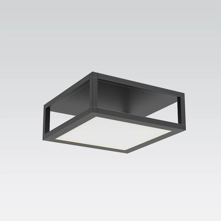 Black Aluminum 12.5" LED Indoor/Outdoor Flush Mount