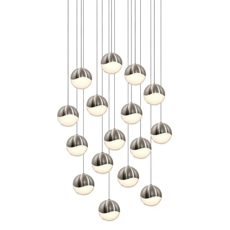 Satin Nickel 23.75" Square LED Pendant Light, Energy Star Certified