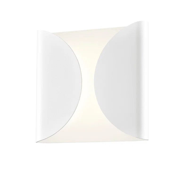 Art Deco Inspired 8'' Bronze and White LED Wall Sconce