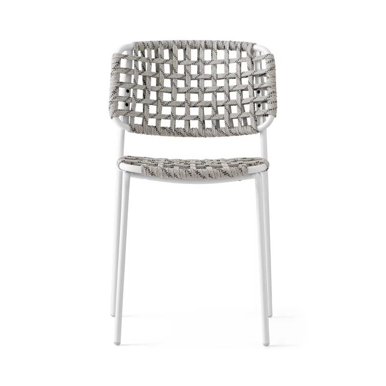 Matt Optic White Sand Woven Rope Outdoor Chair