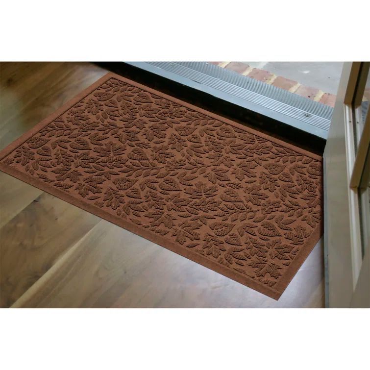 Dark Brown Rubber Outdoor Fall Day Door Mat