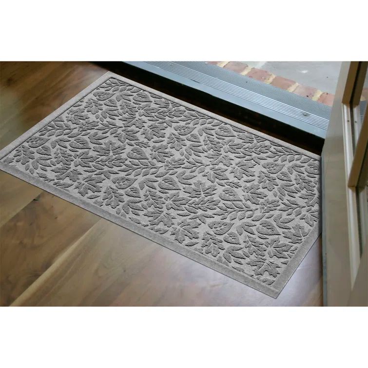 Medium Gray Rubber Outdoor Fall Day Door Mat