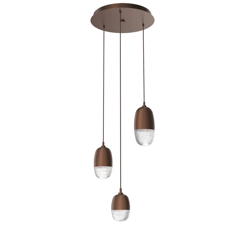 Modern Bronze Glass LED Bowl Pendant Light