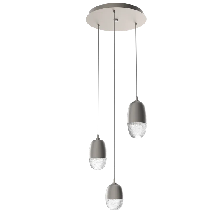Pebble Multi Light Pendant with Textured Glass Diffusers