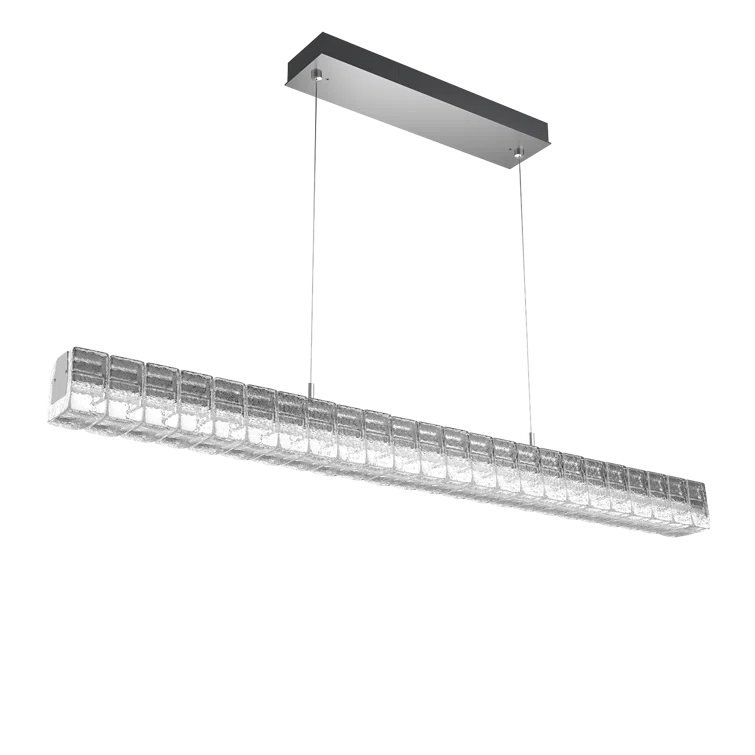 Asscher 24-Light Matte Black and Silver LED Island Pendant