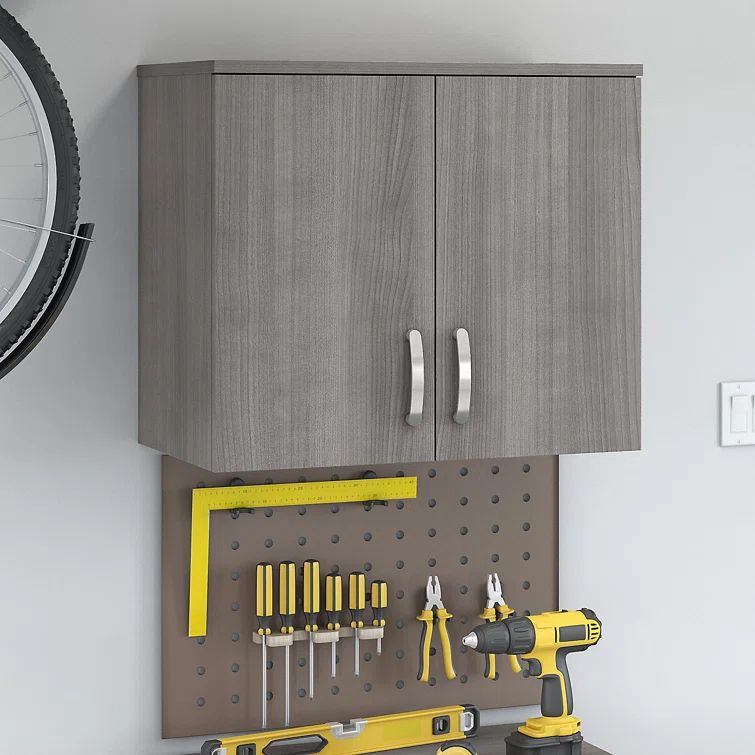 Platinum Gray Wall Cabinet with Adjustable Shelving