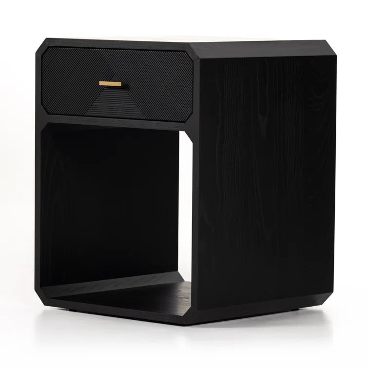 Caspian Contemporary 20.5'' Black Ash 1-Drawer Nightstand