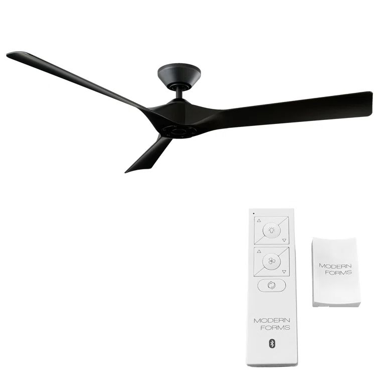 Torque Matte Black Smart Ceiling Fan with Remote Control, 58-inch