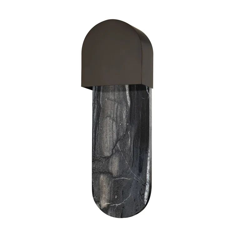 Black Brass Hardwired Wall Sconce with Incandescent Light