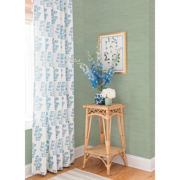 Sage Green 3D Grasscloth Peel and Stick Wallpaper