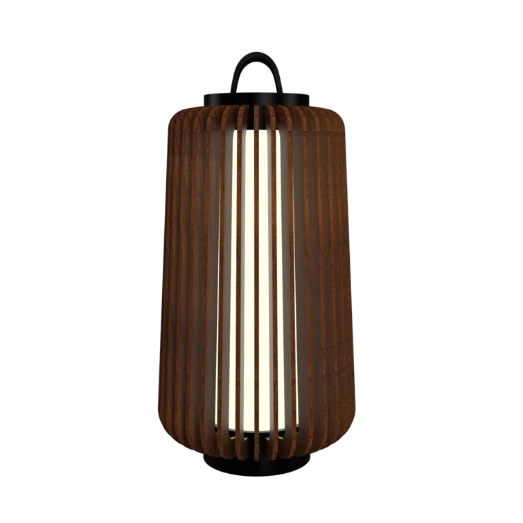 Imbuia Wood LED Table Lamp with Natural Veneer Finish