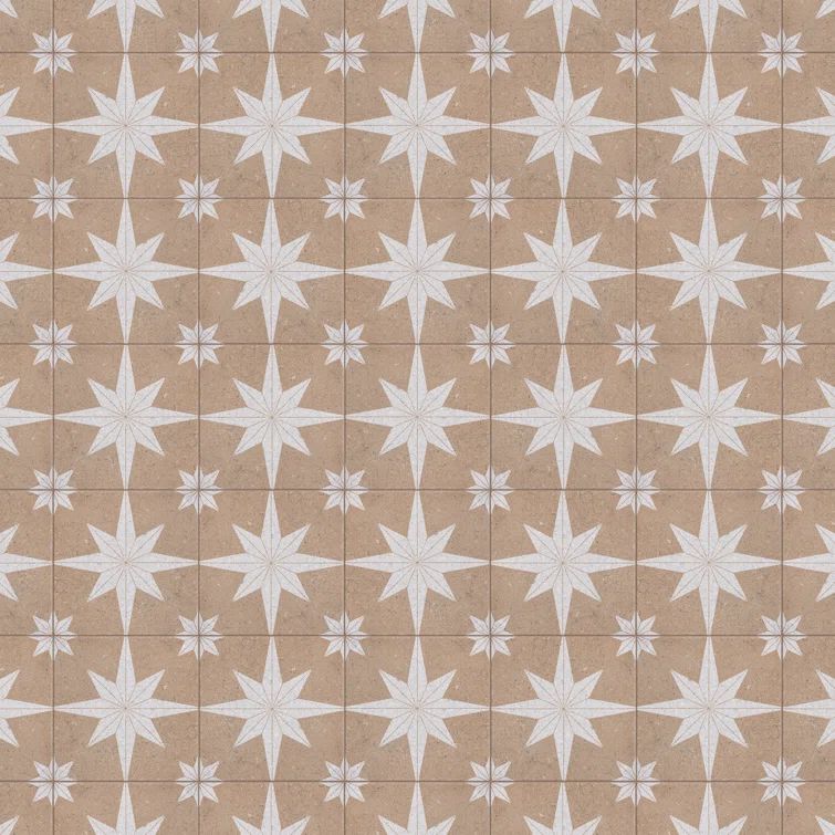 Compass Star Sand Stone 8" x 8" Porcelain Tile
