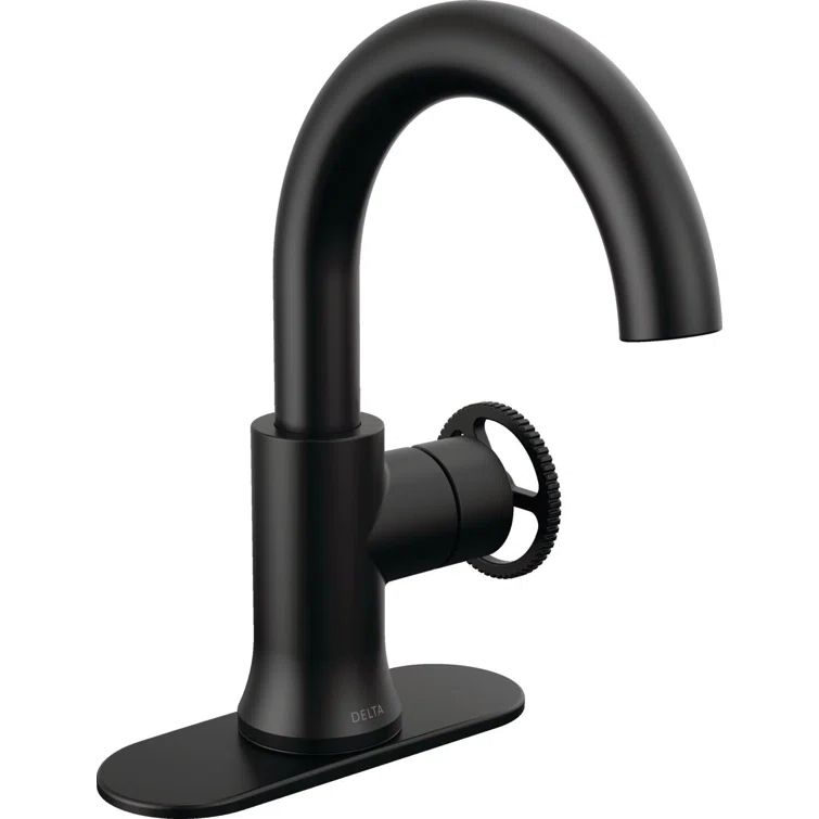 Sleek Modern 8'' Stainless Steel Single Hole Bathroom Faucet in Matte Black