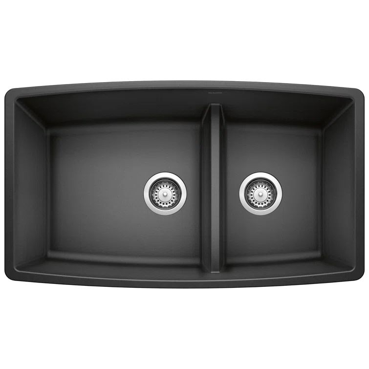 Anthracite Stone Double Bowl Drop-in Kitchen Sink