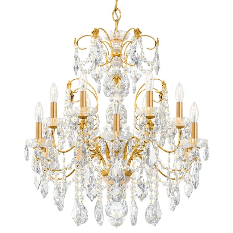 Heirloom Gold 12-Light Traditional Crystal Chandelier
