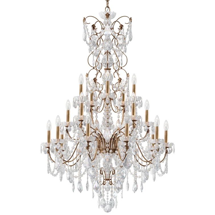 Etruscan Gold 20-Light Crystal Chandelier with Clear Heritage Crystals