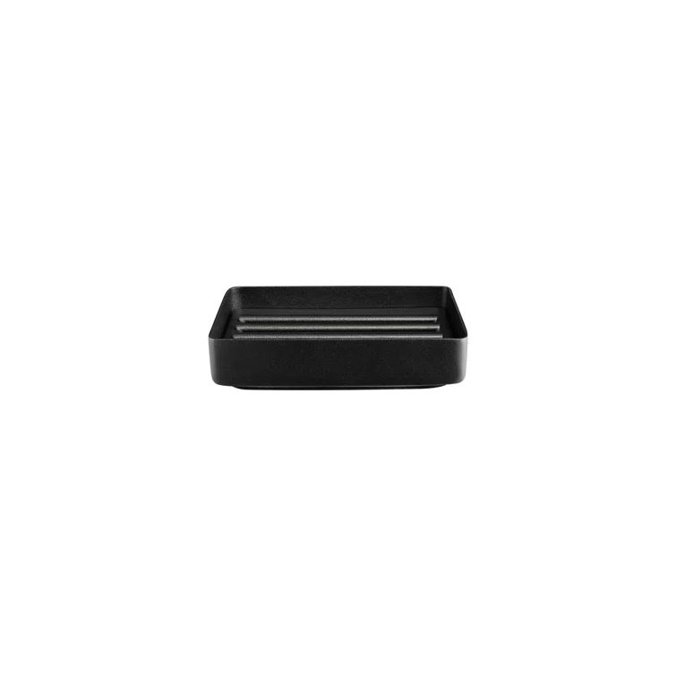 Nexio Quick-Dry Slatted Black Stainless Steel Soap Dish