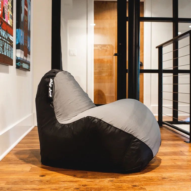 Gray and Black Spandex Gaming Bean Bag Chair