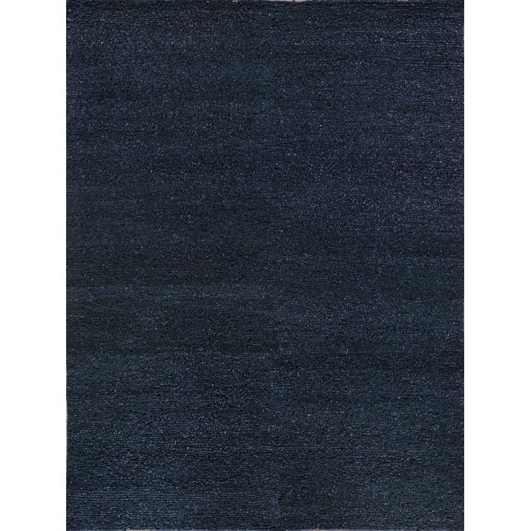 Handmade Navy Blue Wool Rectangular 9' x 12' Area Rug