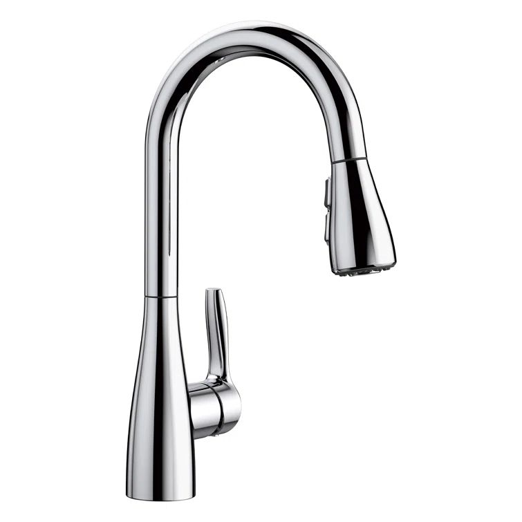 Polished Chrome Single-Handle Pull-Down Bar Faucet