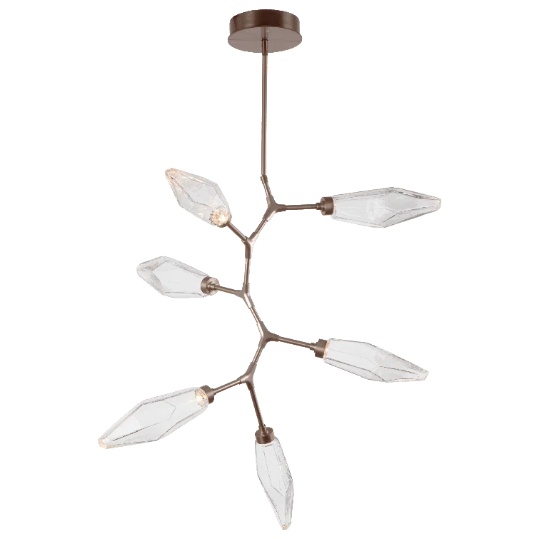 Flat Bronze 38.8" Crystal Starburst Vine Chandelier