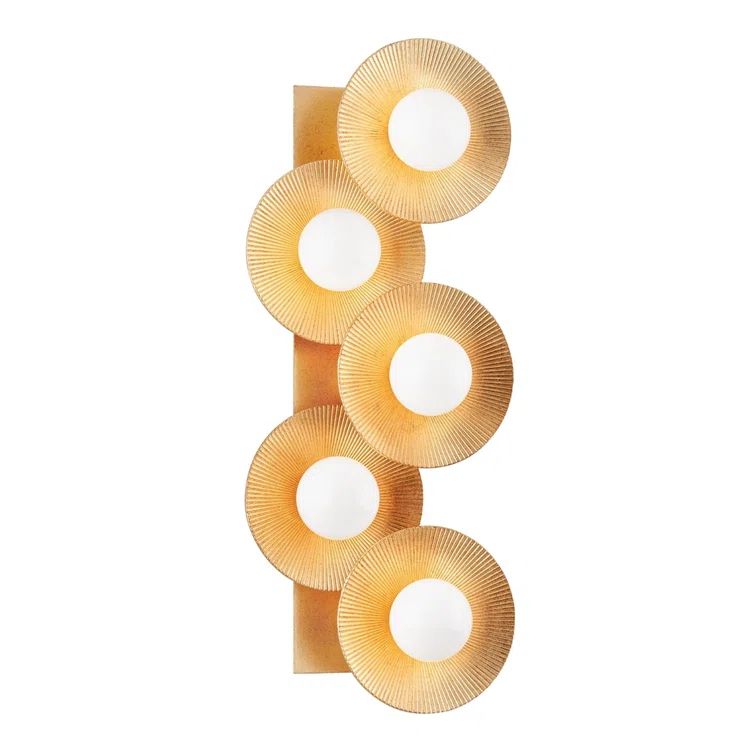 Vintage Gold Leaf 5-Light Glass Sconce