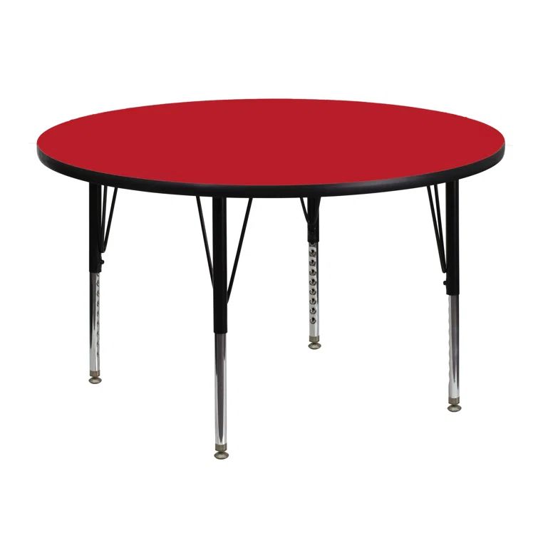 Red Adjustable Height Round Laminate Activity Table