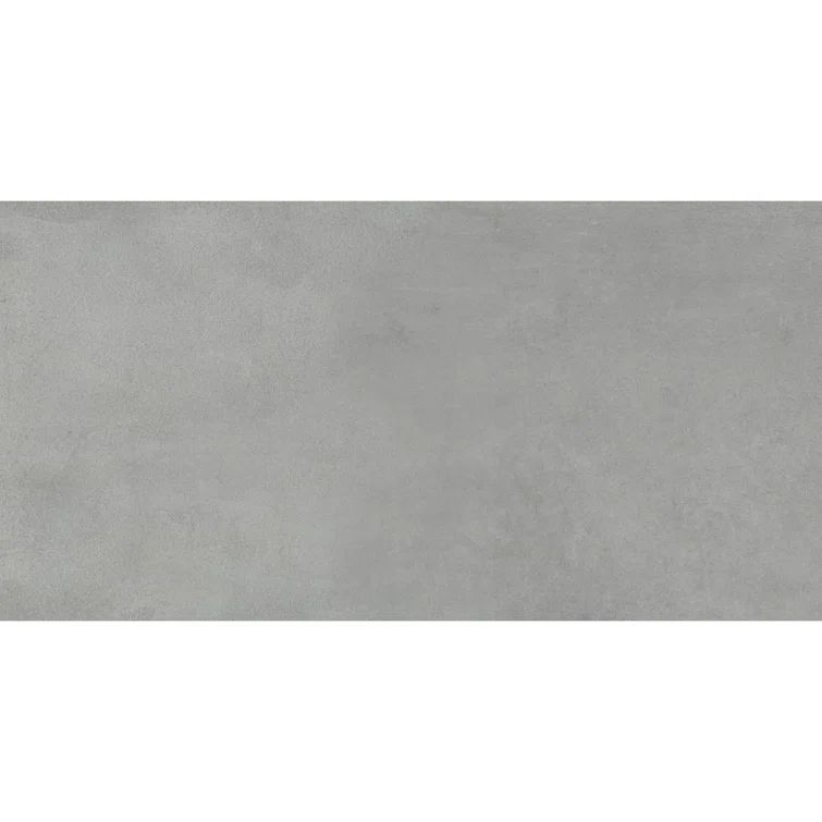 24" x 24" Silver Porcelain Concrete Look Tile