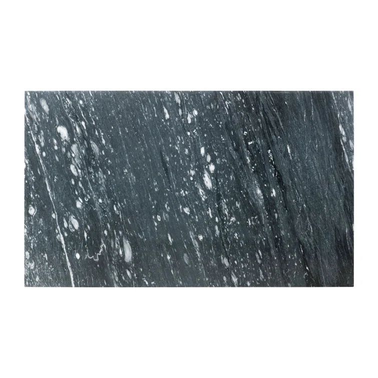 Contemporary Dillon 42"x70" Espresso Wood Dining Table with Gray Marble Top