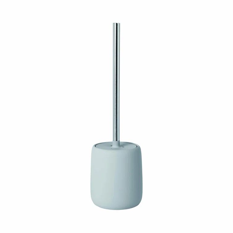 Gray Ceramic and Silicone Soft Toilet Brush & Holder