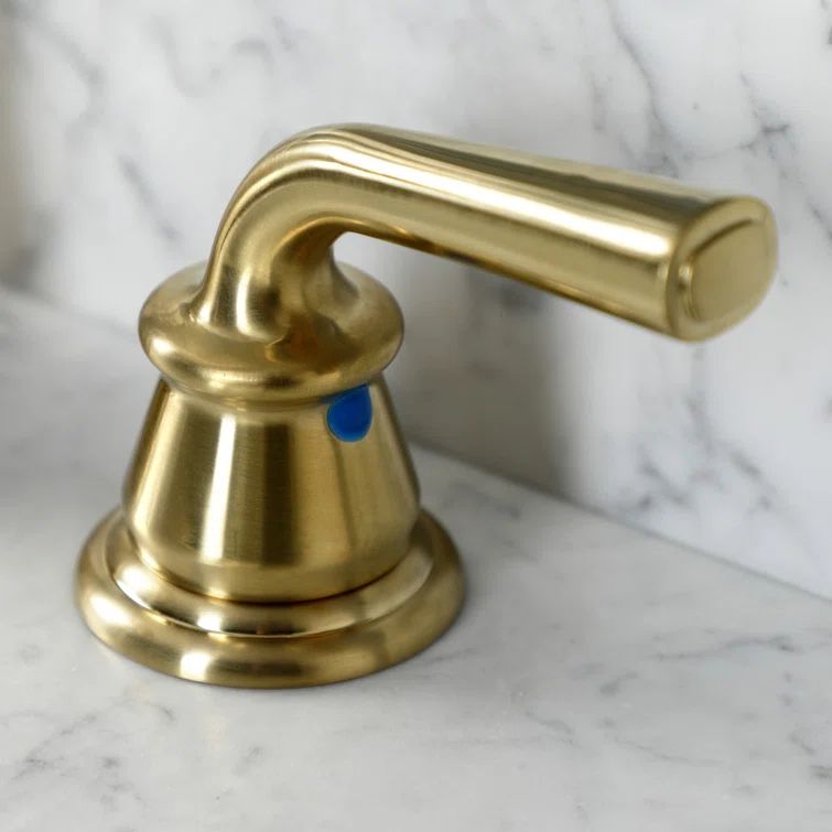 Restoration Traditional Brushed Brass Widespread Bathroom Faucet