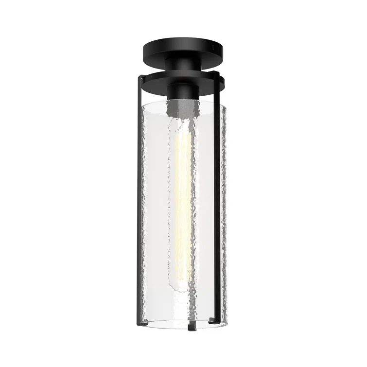 Belmont Matte Black and Clear Glass Flush Mount Light