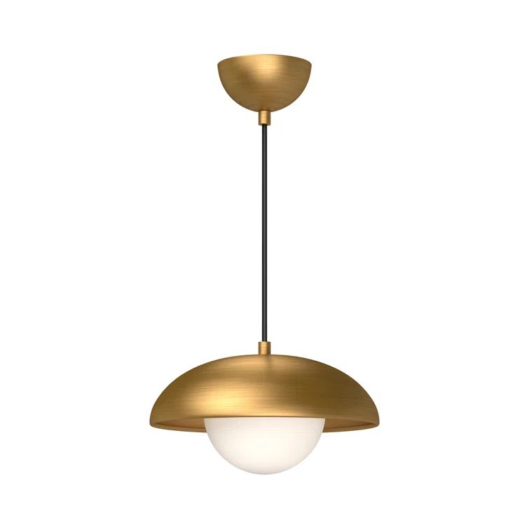 Matte Black and Gold Glass Globe Pendant Light