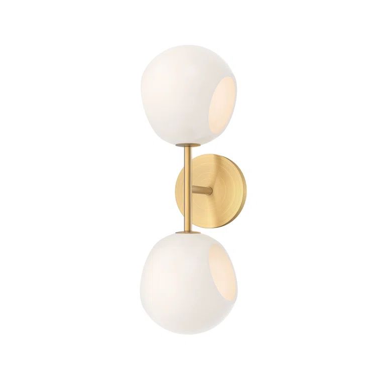 Willow Brushed Gold Vanity Light with Opal Matte Glass