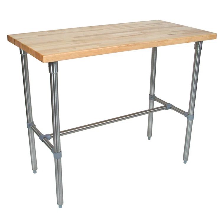 Maple and Stainless Steel Commercial Work Table