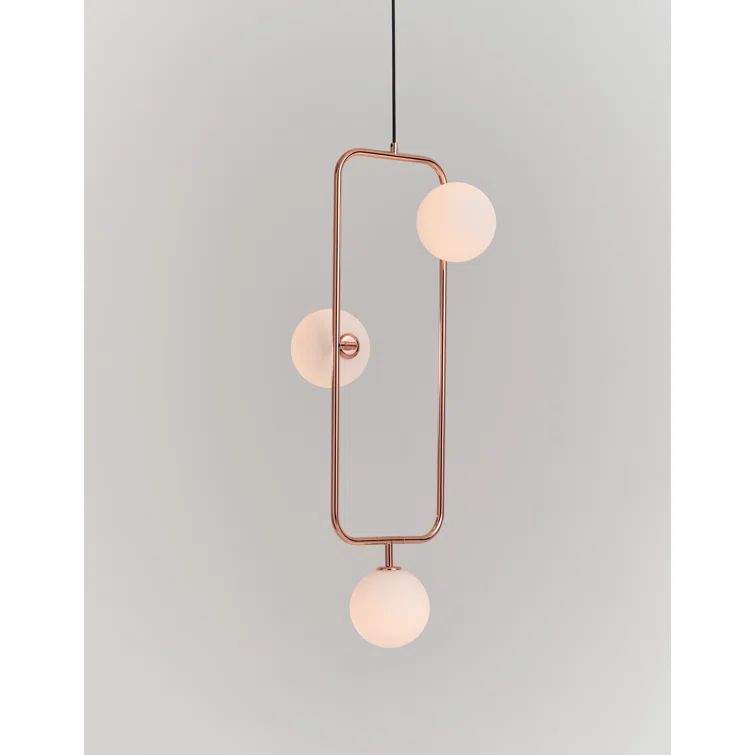 Sircle 3-Light Copper LED Pendant with Opal Glass